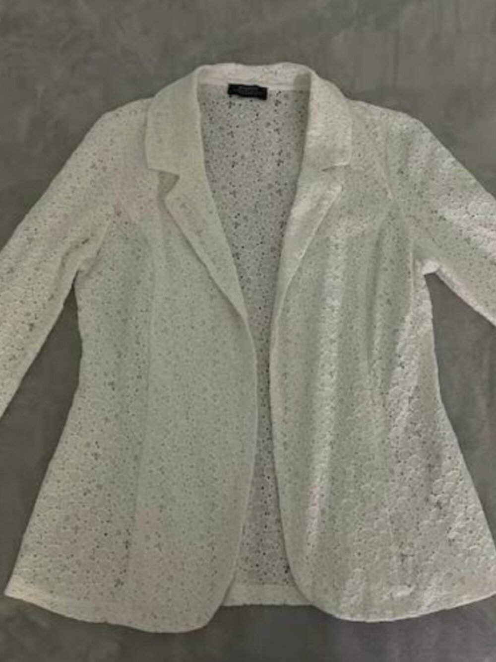 PAPAYA Women's White Blazer Jacket UK8 Small Lace Eyelet Floral NWOT